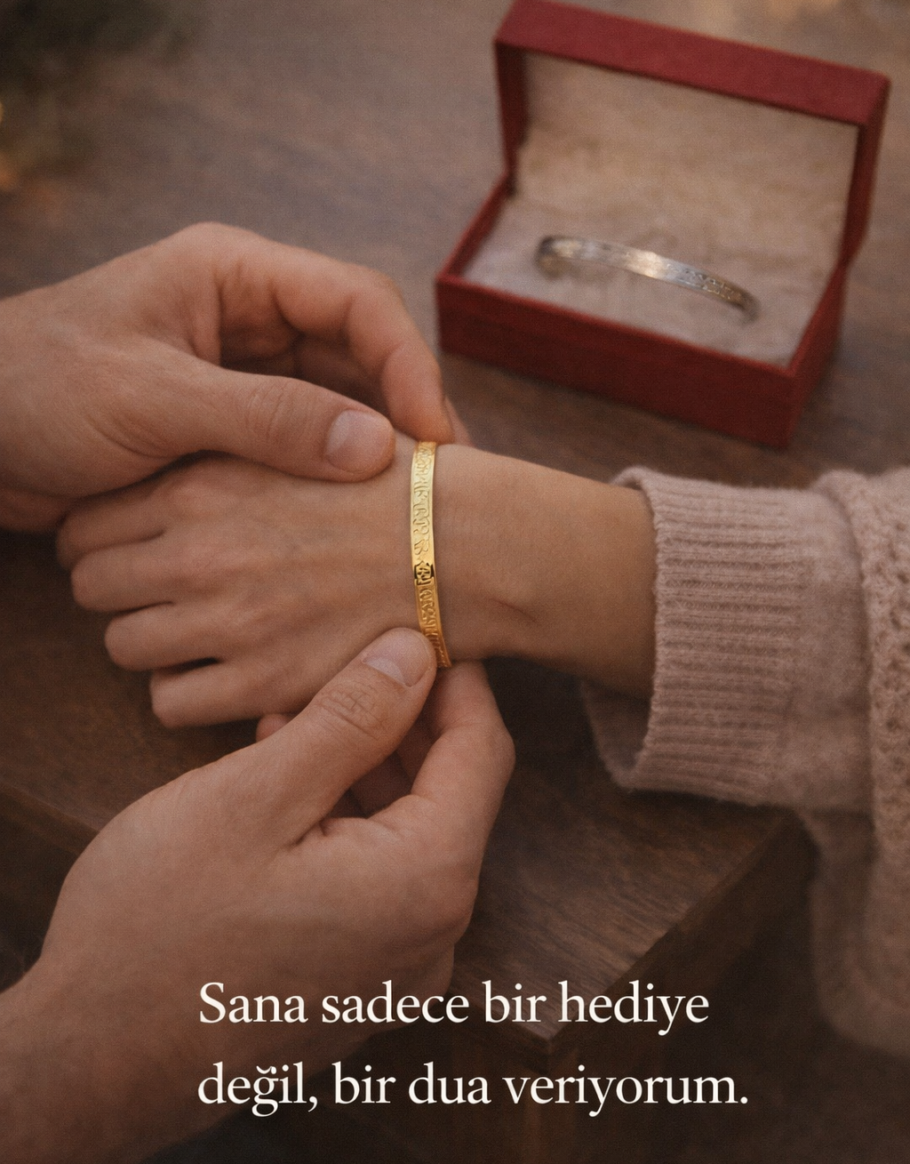 Özel Gold Ve Gümüş Renk 2'li Ayetel Kürsi Bileklik Ayarlanabilir